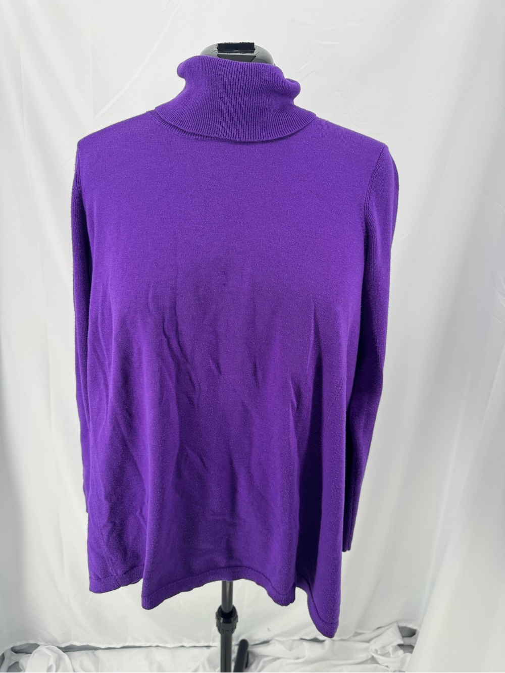 Lauren Ralph Lauren Purple Ribbed Tunic Turtleneck Sweater 0347
